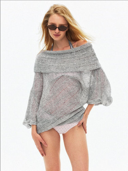 One Shoulder Cut Out Cable Knit【s0000015930】