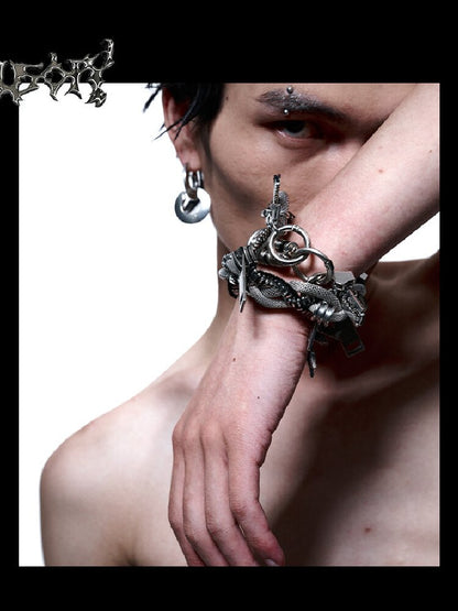 Heavy Crafted Metal Punk Bracelet【s0000018863】