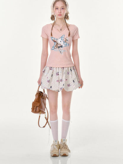 Rabbit Polka Dot Bud Pocket Skirt【s0000016624】