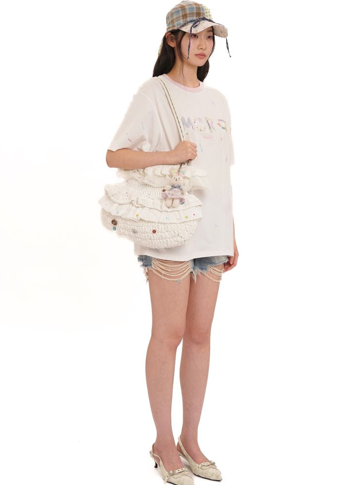 Round neck loose retro casual short-sleeved T-shirt【s0000013458】