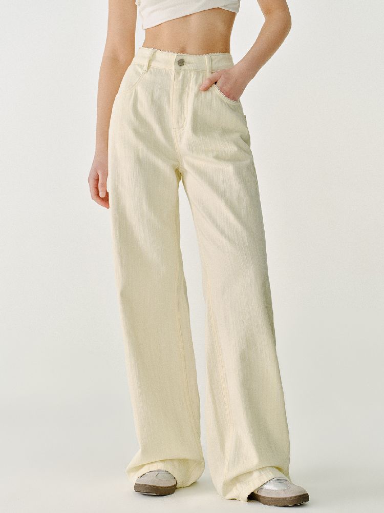 Cubic Bow Light Jeans Lace Pants【s0000011977】