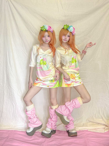 Polka Dot V-Neck Top【s0000013233】