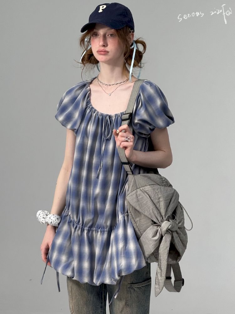 Bubble Short Sleeve Dress【s0000012222】