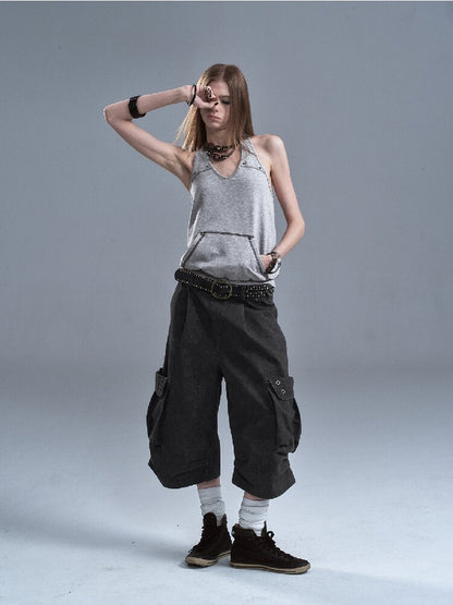 Rivet Pleats Washed Cropped Pants【s0000016895】