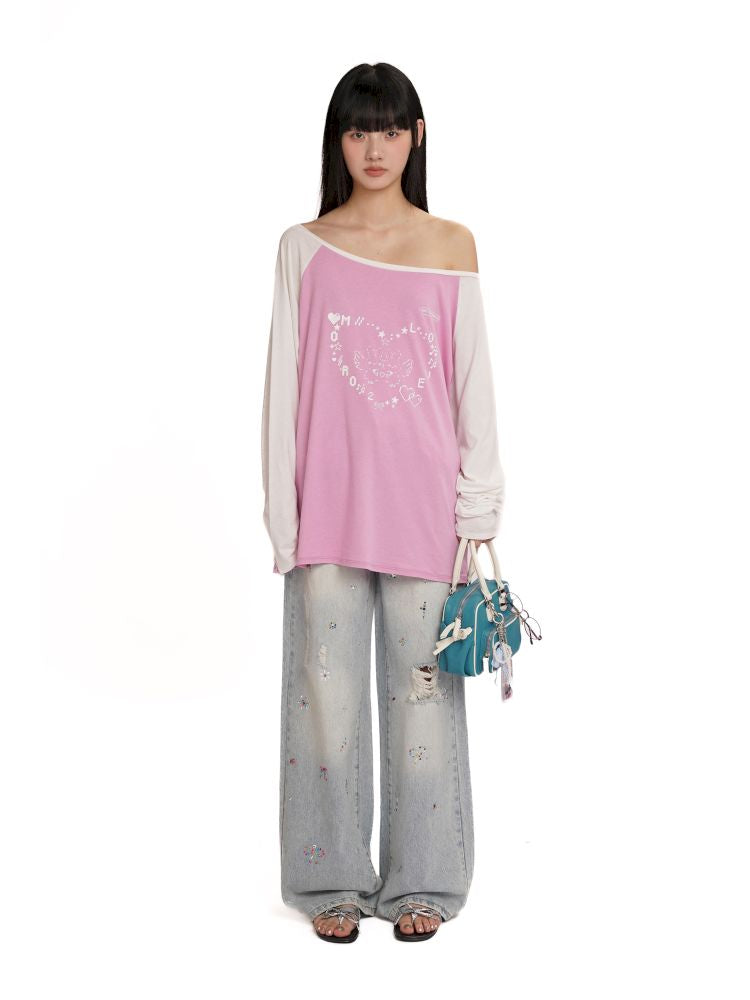 Plunge Long Sleeve T-shirt【s0000012543】