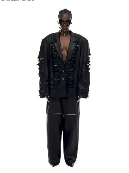 Oversized Silhouette Leather Blazer【s0000014003】