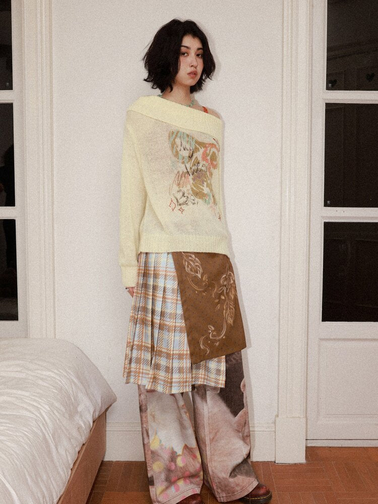 Doll Club Full Print Wide Leg Jeans【s0000015460】