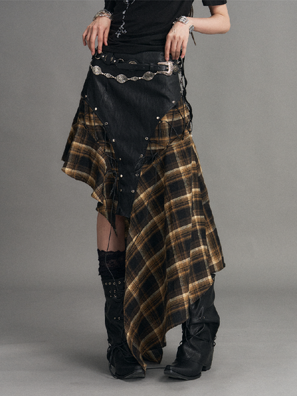 Punk Retro Strappy Plaid Skirt【s0000017534】