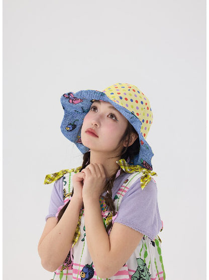 Bear Print Polka Dot Petal Hat【s0000016707】