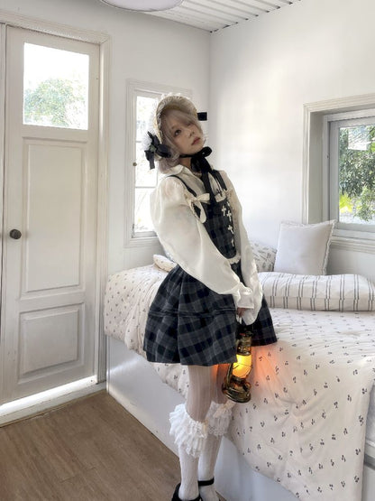 Waisted Fishbone Lace Bow Tie Dress【s0000011341】