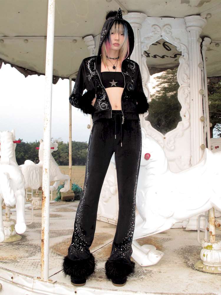 Horse Unicorn Velvet Diamond Coat【s0000015377】