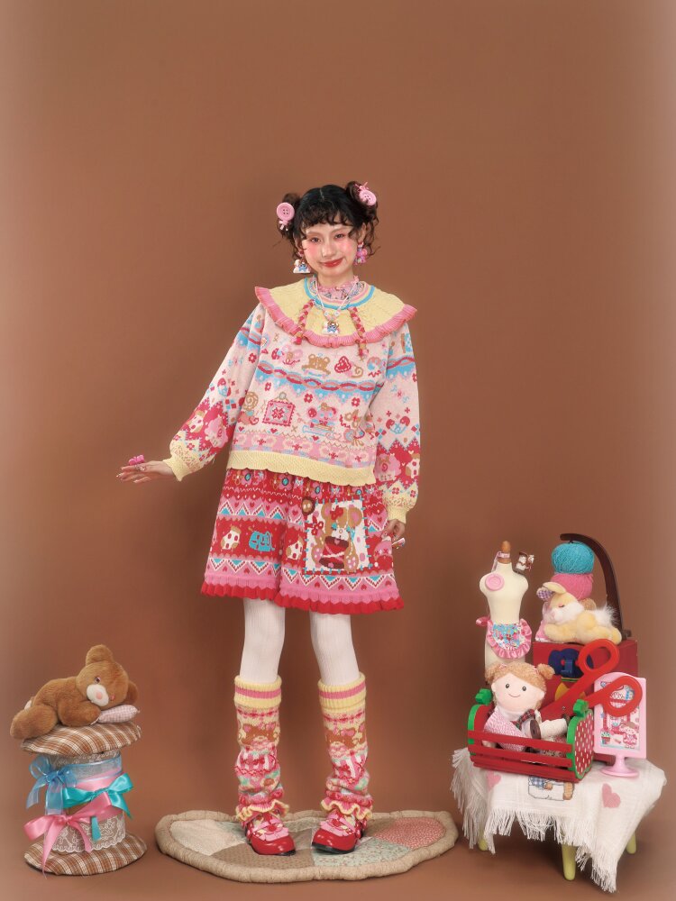 Gouache Contrast Knit Pullover【s0000015592】