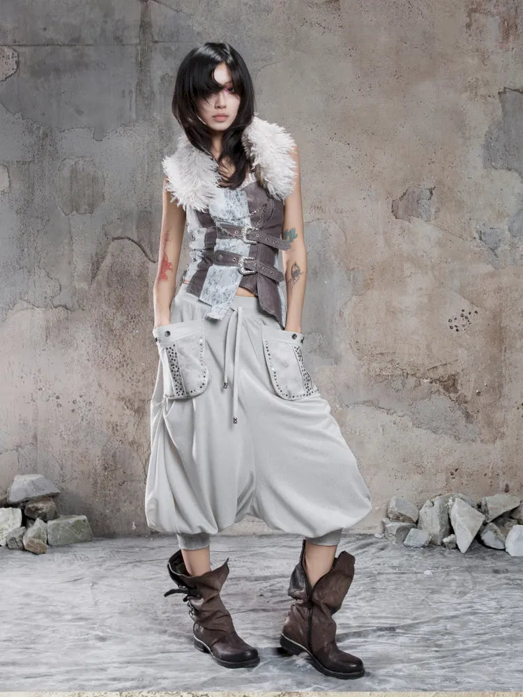 Cropped Wide-Leg Pocket Skirt【s0000014137】