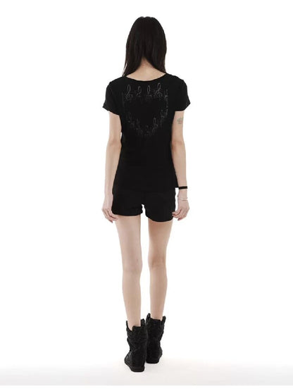 Digital Print Faux Cashmere T-Shirt【s0000018228】