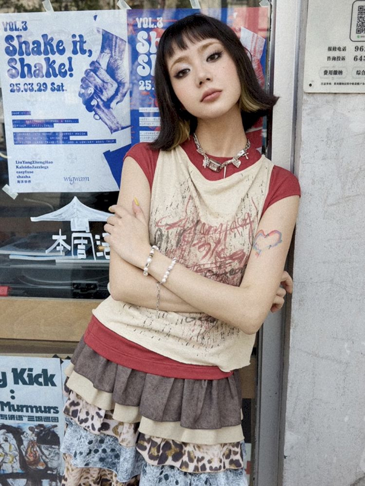 Fake Two Swing Collar Vest【s0000012290】