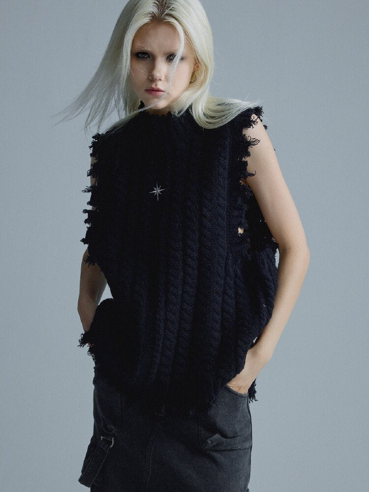 Worn Tassel Braided Silver Top【s0000018544】