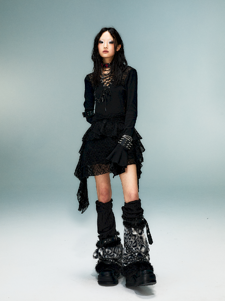 Irregular Skinny Ruffle Dress【s0000011478】