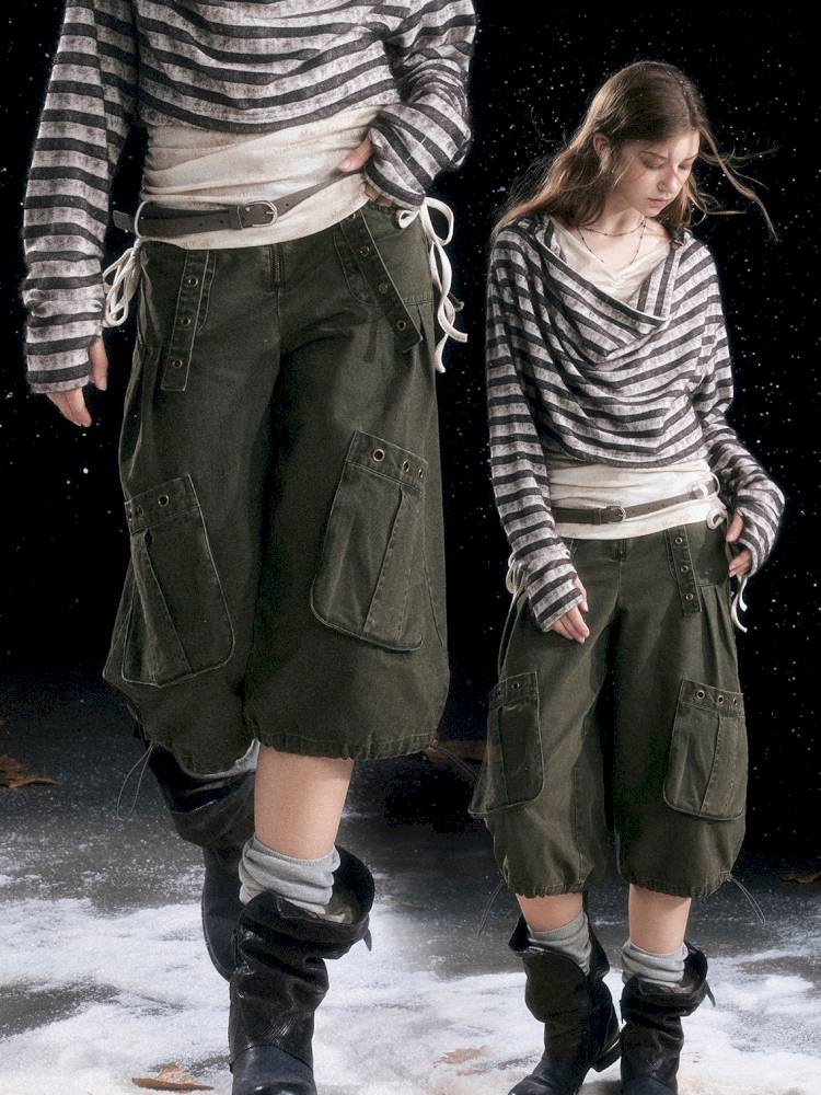 Distressed Pocket Cropped Pants【s0000014428】