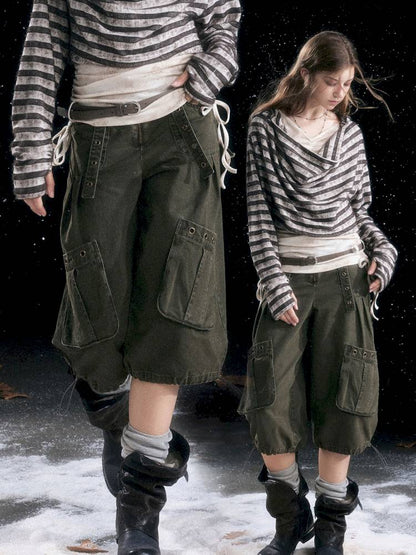 Distressed Pocket Cropped Pants【s0000014428】