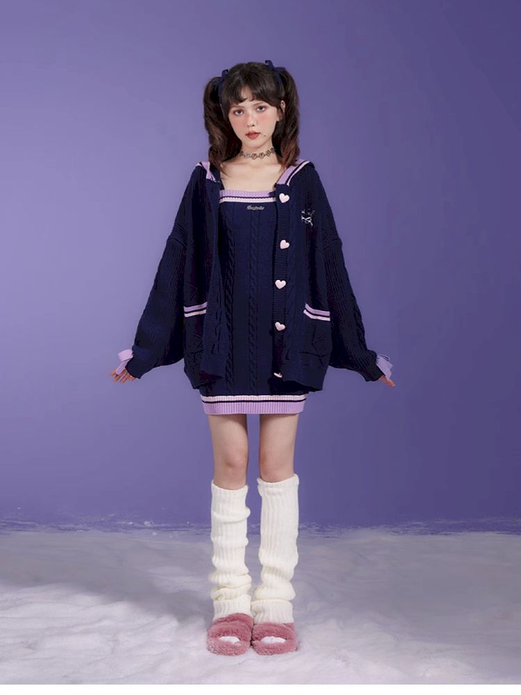 Romantic Pure Desire Sweater Dress Set【s0000005053】