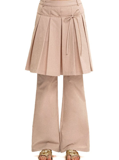 Bow Pleated Skirt Pants【s0000017422】