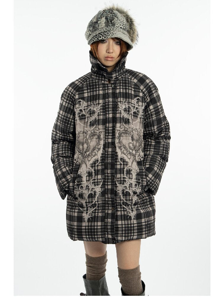 Retro Plaid Bear Love Down Jacket【s0000018077】