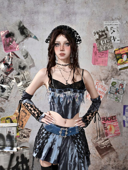 Irregular Pleated Low Waist Half Body Skirt【s0000013502】