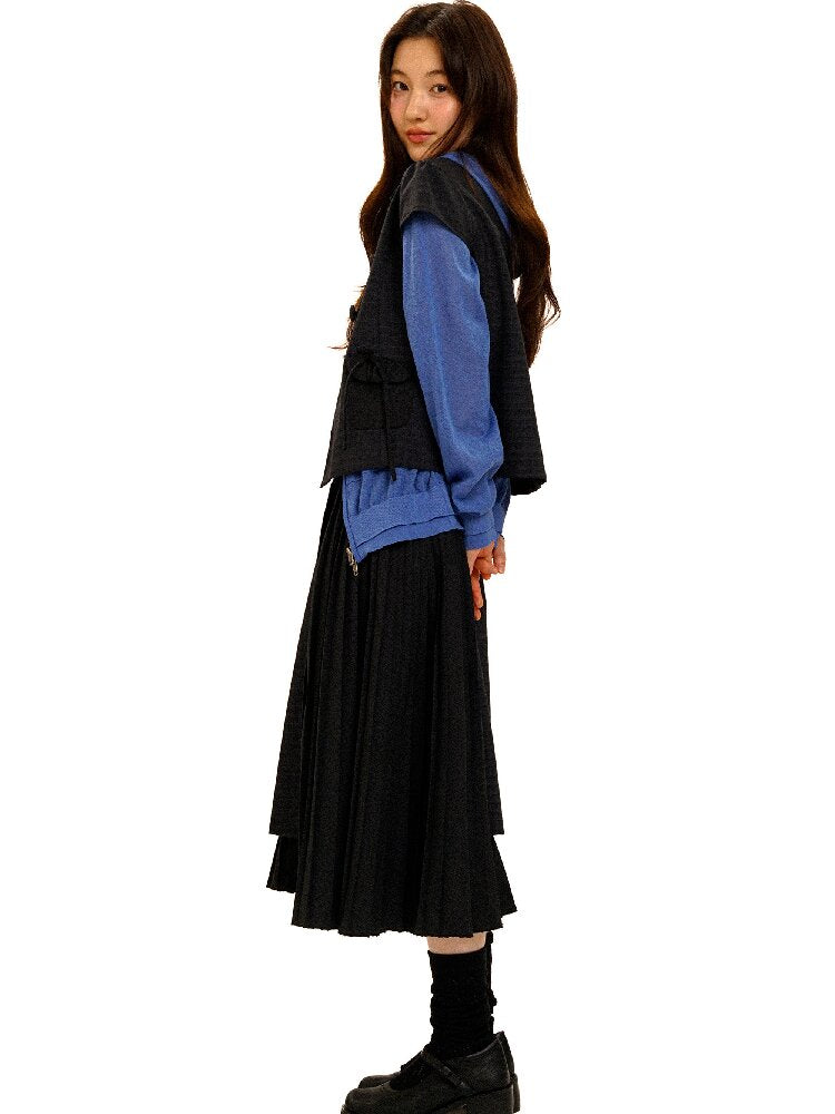 Plaid Puff Sleeve Skirt Set【s0000017925】