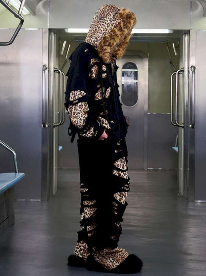 Leopard Print Rip Double Sweatshirt【s0000014646】