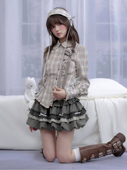 Bow flower bud skirt【s0000014375】