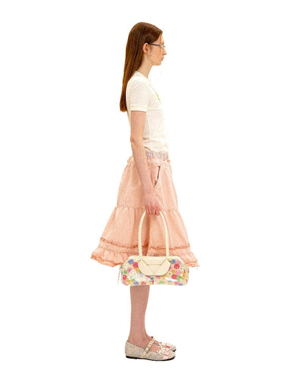Fake Paneled Ruffled A-line Skirt【s0000016100】