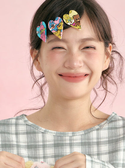 Colorful Rabbit Heart Acrylic Hair Clips【s0000019247】
