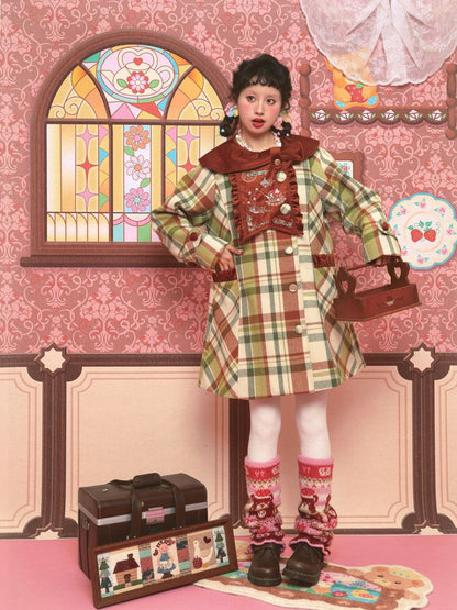 Tweed Lapel Skinny Mid-Length Coat【s0000011182】