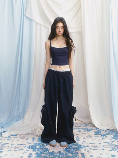 Sporty Loose Pockets Wide Leg Pants【s0000012157】