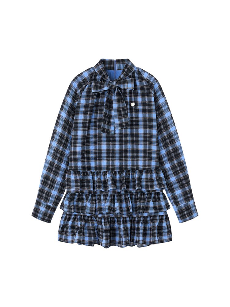 Twilight Rose Blue Plaid Dress【s0000015670】