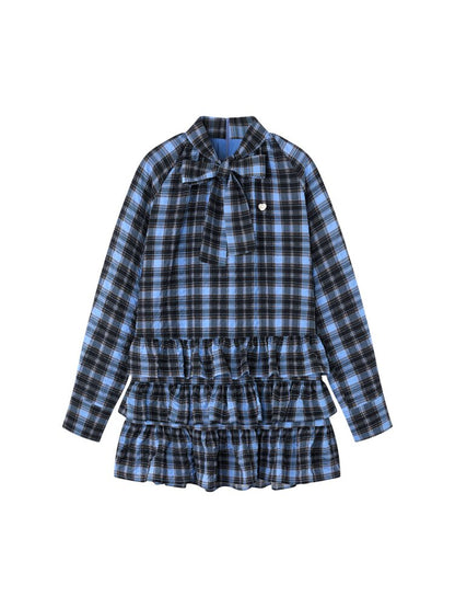 Twilight Rose Blue Plaid Dress【s0000015670】