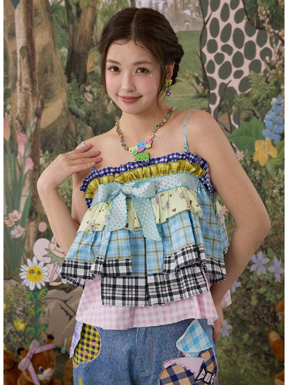 Plaid Bow Camisole Tank Skirt【s0000017118】
