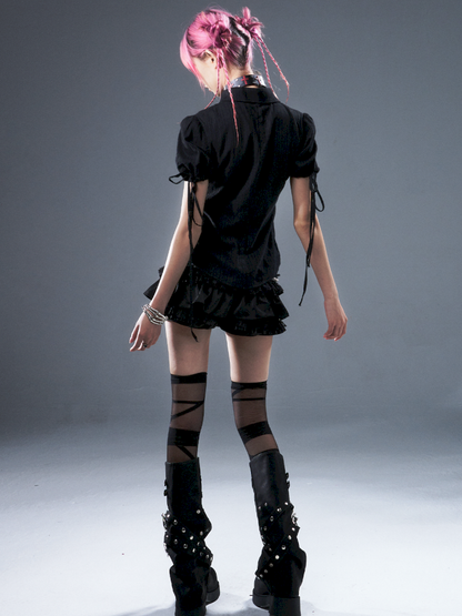 Punk light A-line puffed skirt pants【s0000012940】