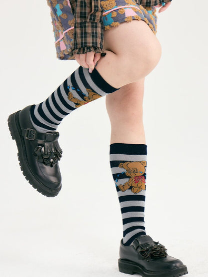 Striped Bear Little House Socks【s0000018722】