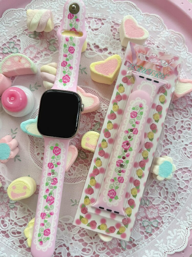 Rose Cake Print iWatch Watch Strap【s0000017466】