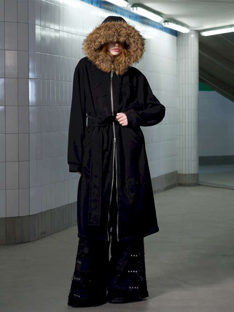 Monogram Embroidered Fur Collar Jacket【s0000014644】