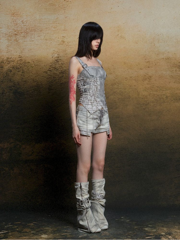 Patchwork Corset Camisole Top【s0000011812】