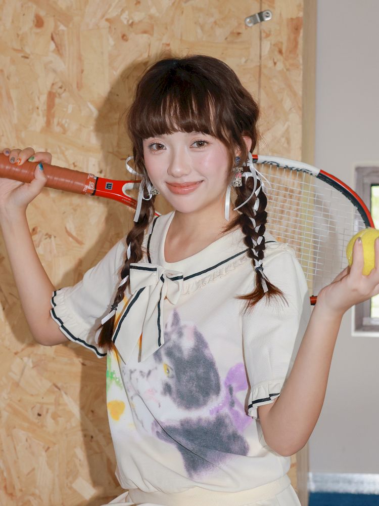 Retro spotted dog earrings【s0000013338】