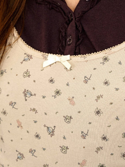 Hand Painted Floral Lace Dress【s0000017923】