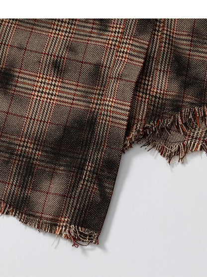 Check Knit Fake Two Piece Shirt【s0000015547】