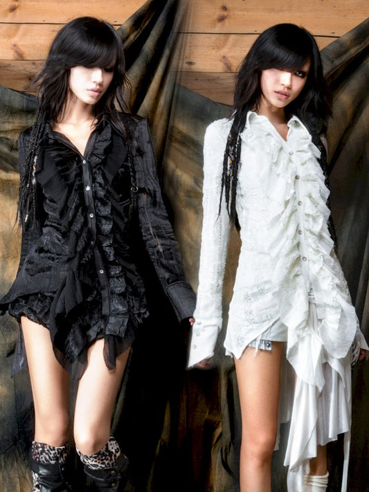 Ruffled Asymmetric Cardigan【s0000013897】