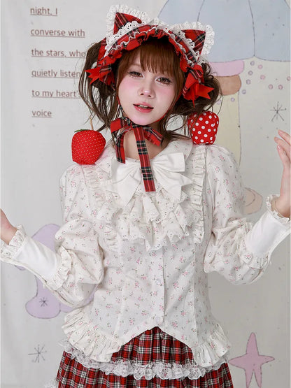 Lolita White Long-Sleeve Floral Blouse【s0000014101】