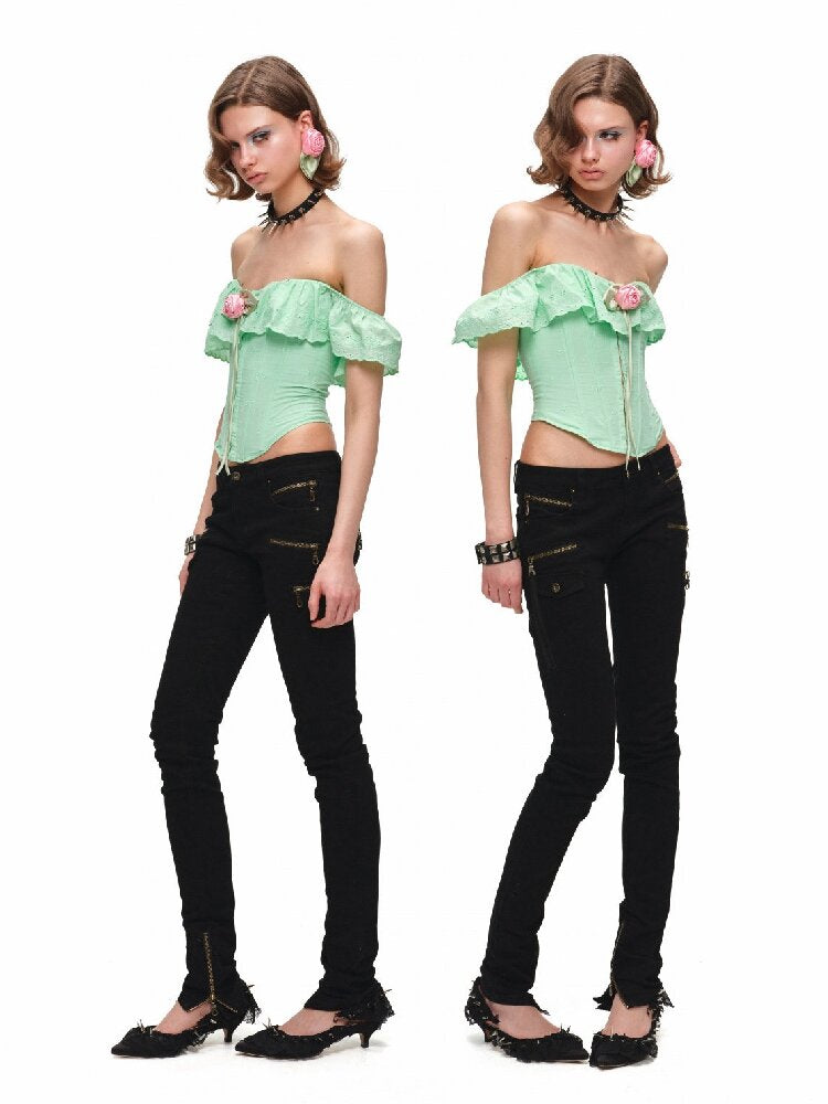 Washed Elastic Skinny Jeans【s0000016921】