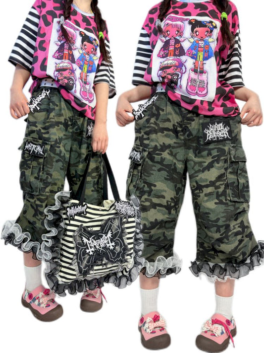 Personalized denim seven-minute pants【s0000013301】