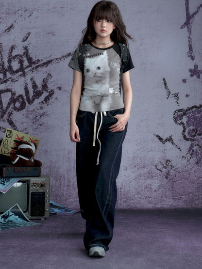 Shoulder insert short sleeve T-shirt【s0000013362】